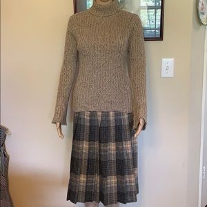 Heather Brown Rib Knit Turtle Neck Sweater